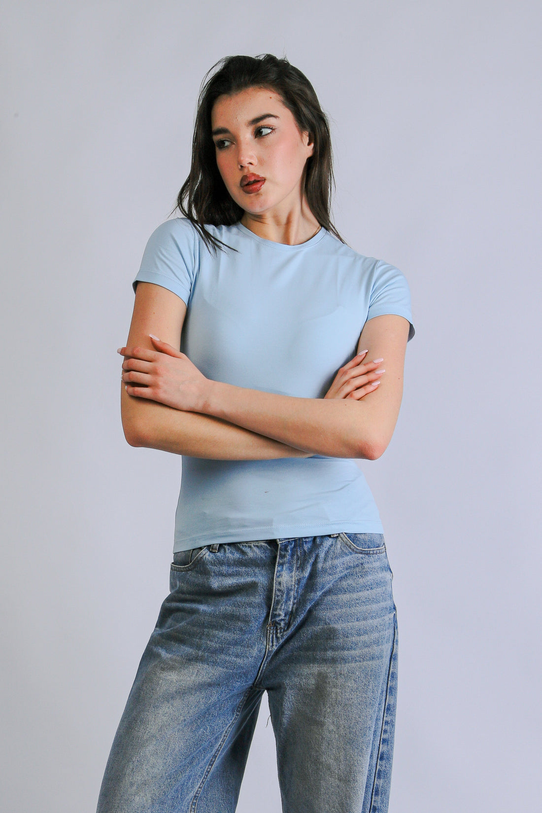 Short Sleeve Top Baby Blue